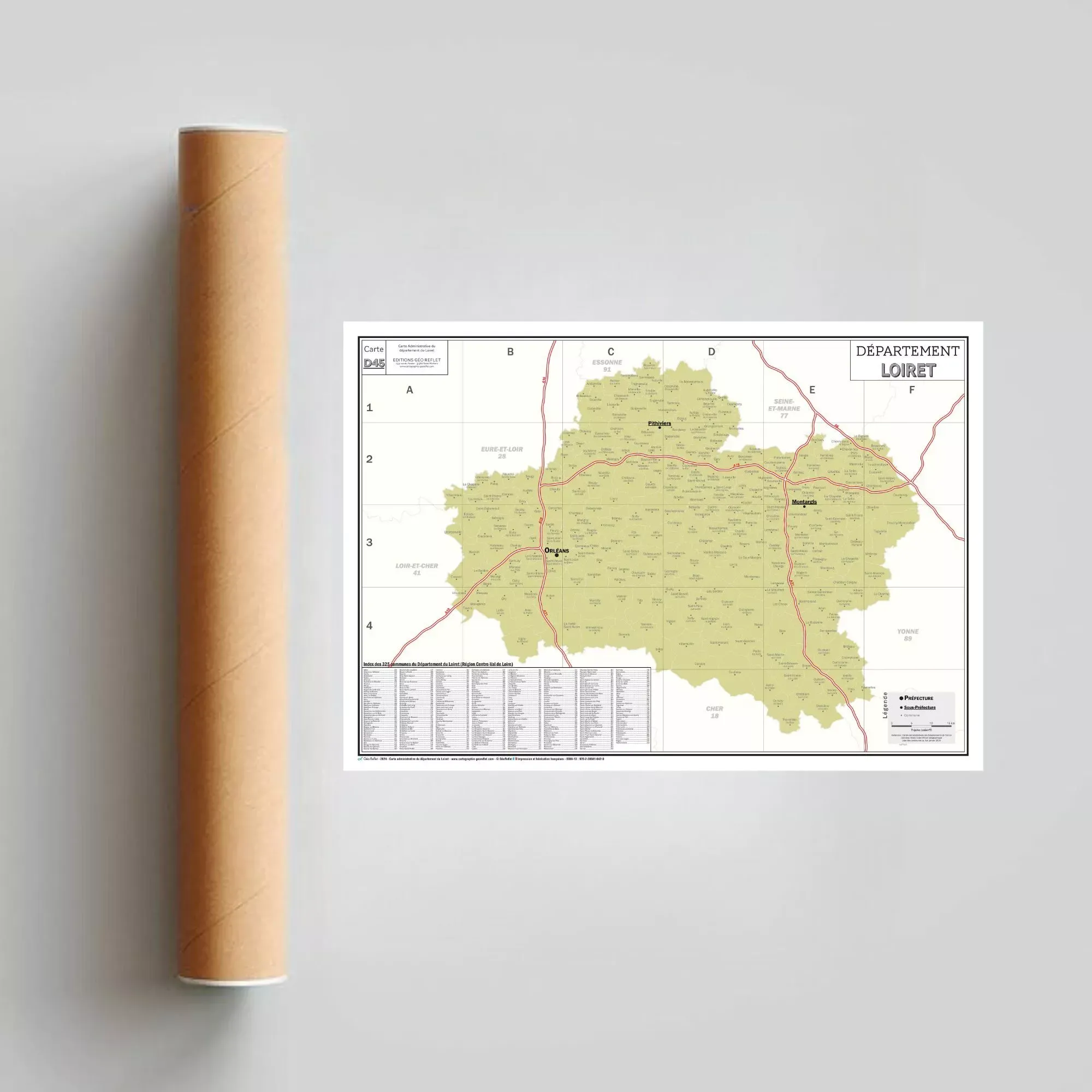 45 – Département du Loiret – Carte géographique – Image 3
