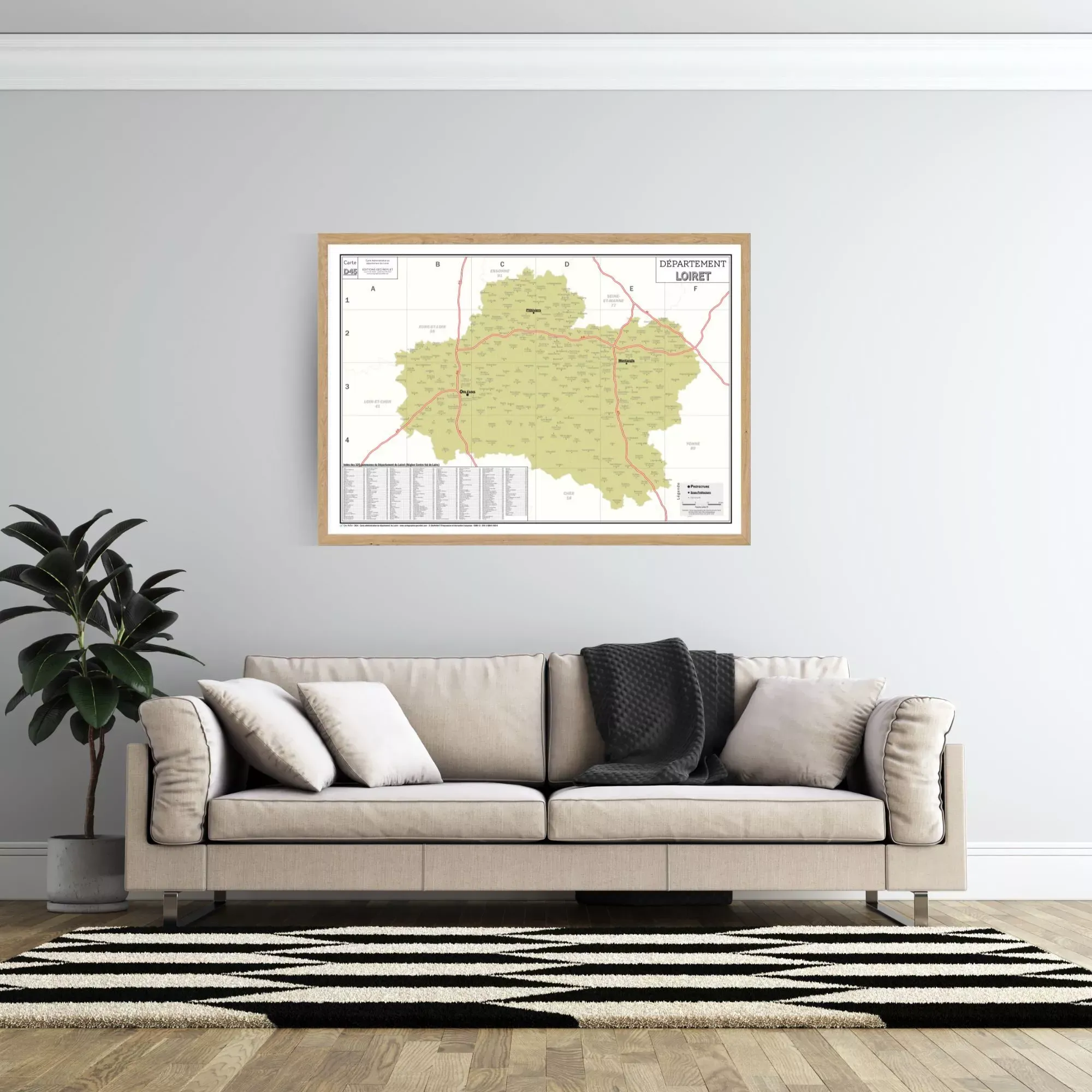 45 – Département du Loiret – Carte géographique – Image 4