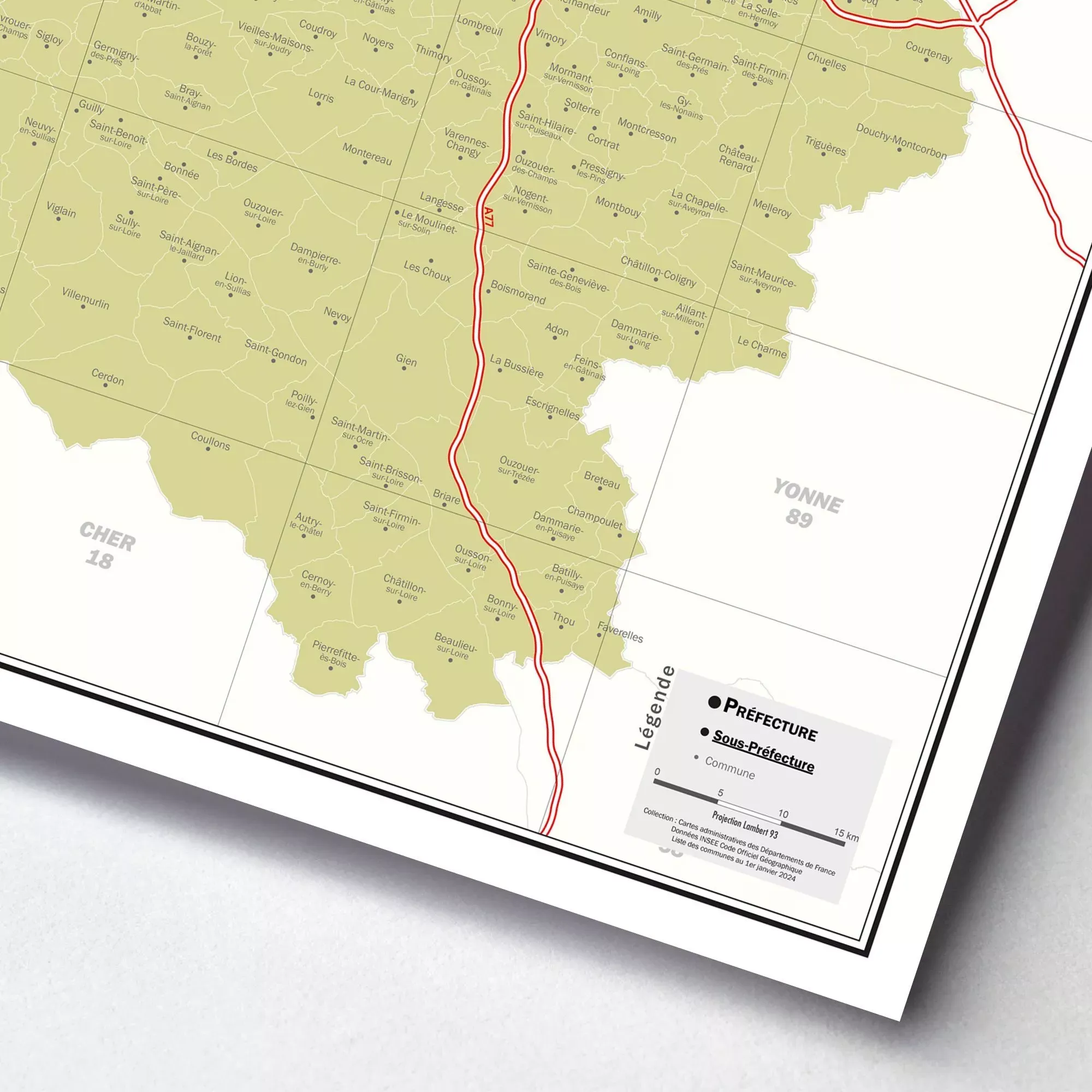 45 – Département du Loiret – Carte géographique – Image 5