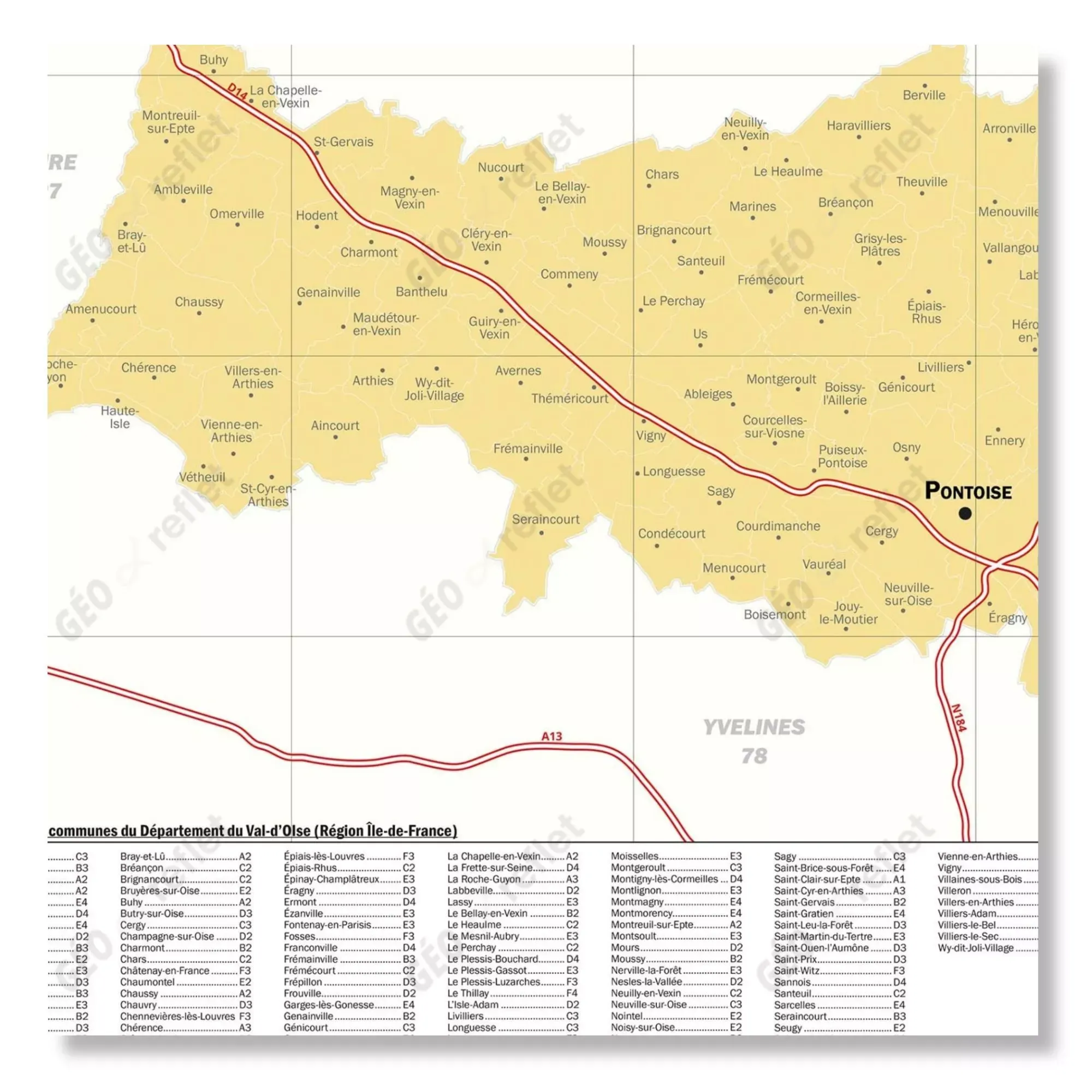 95 – Département du Val-d’Oise – Carte géographique – Image 2
