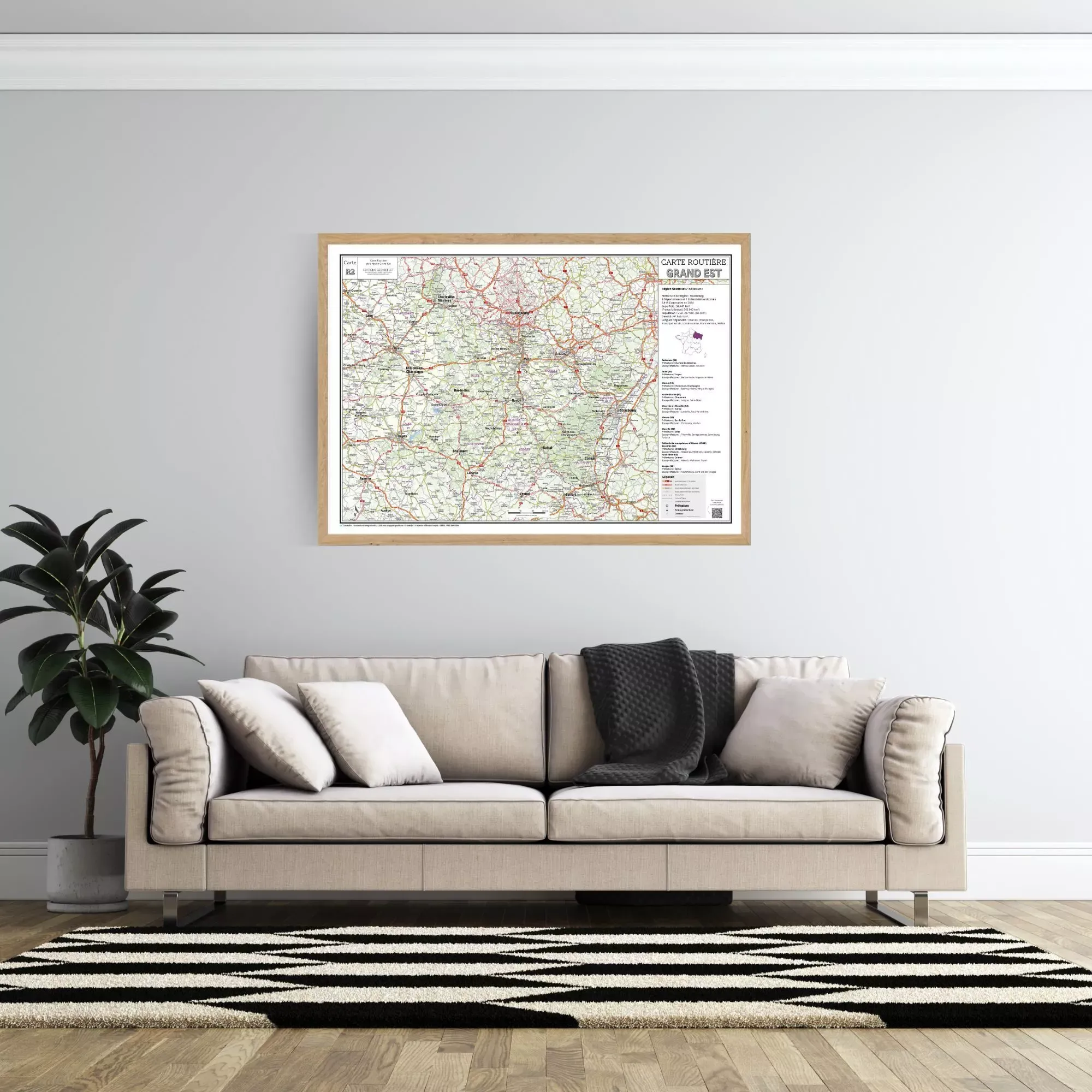Carte routière de la Région Grand Est – Carte géographique – Image 4