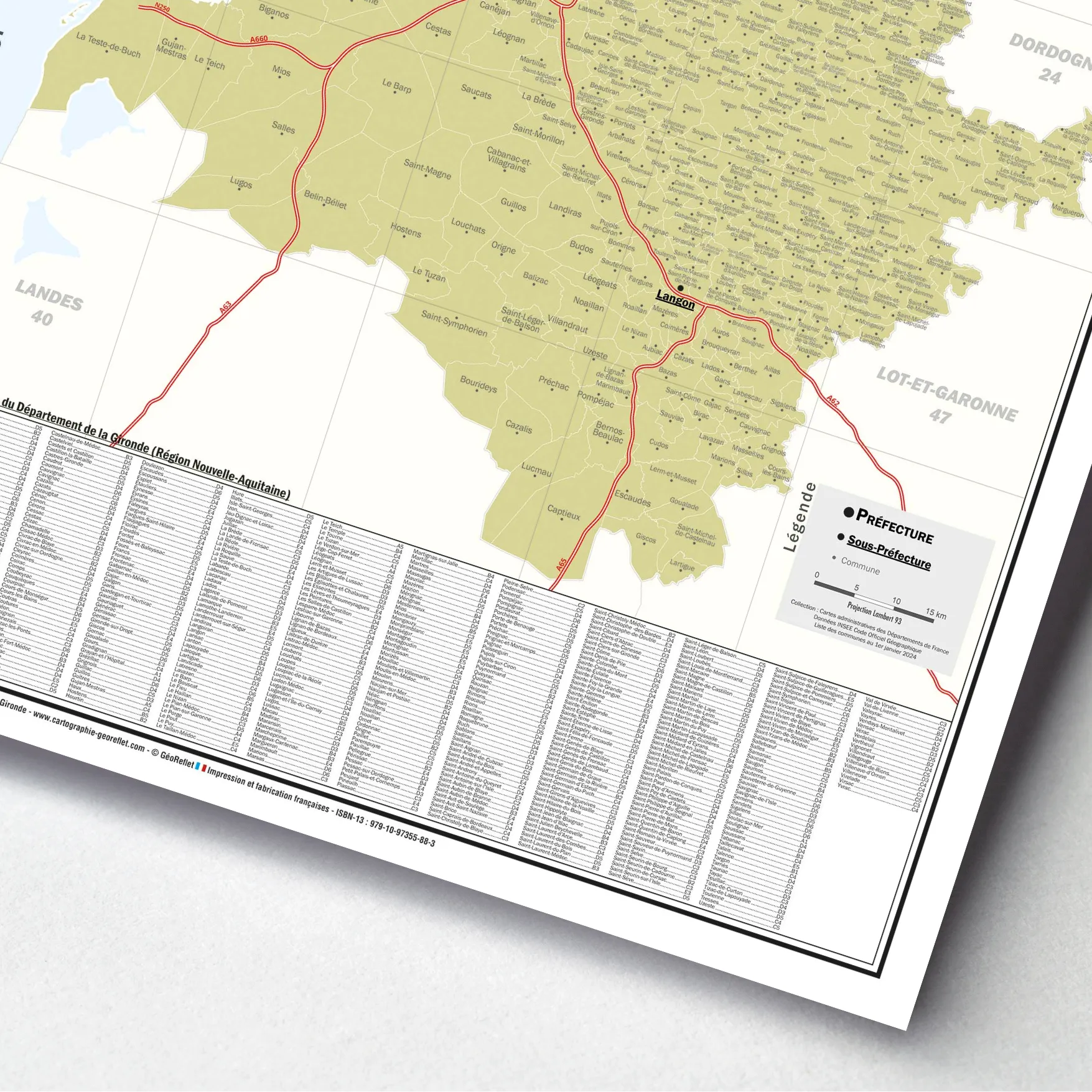 33 – Département de la Gironde – Carte géographique – Image 5
