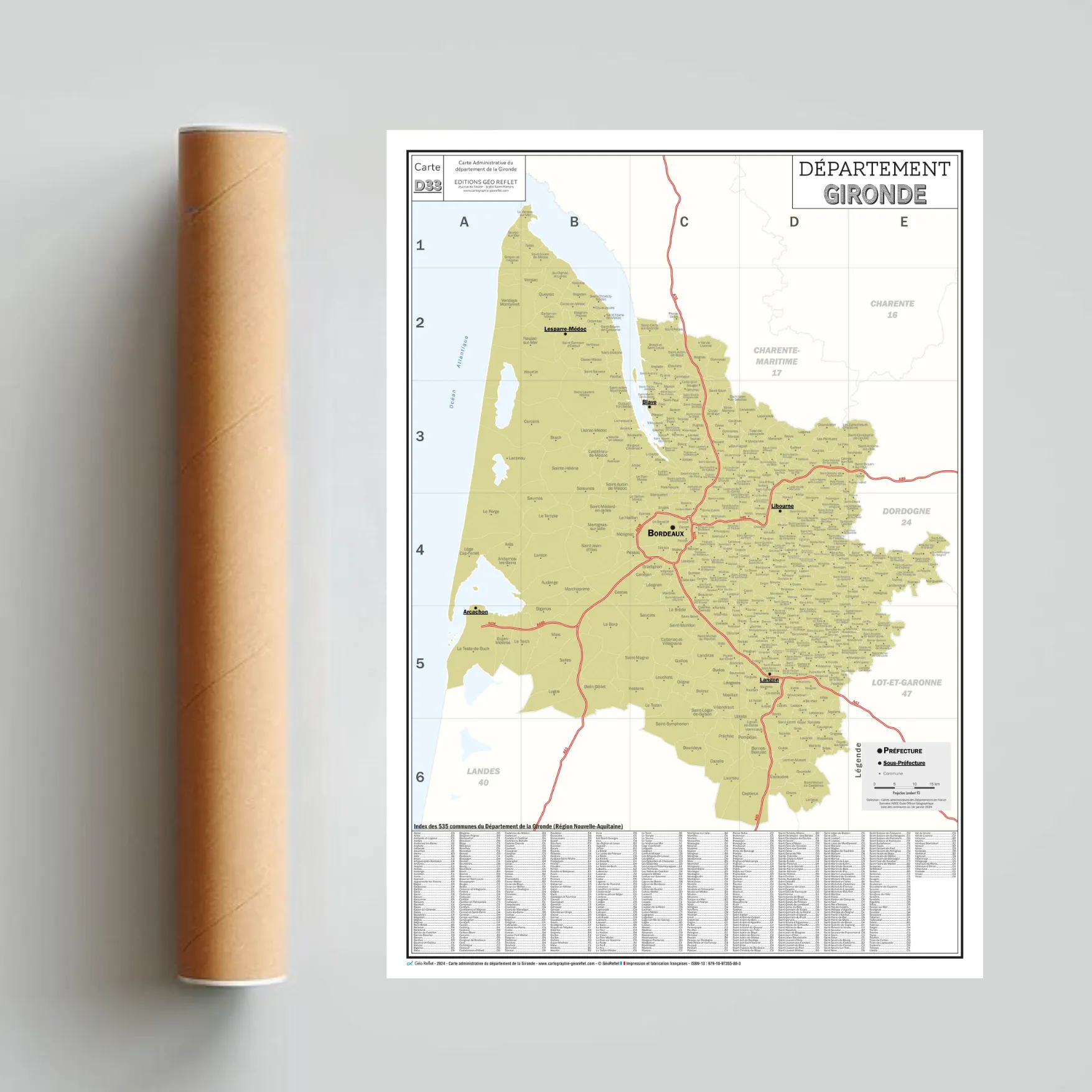 33 – Département de la Gironde – Carte géographique – Image 3