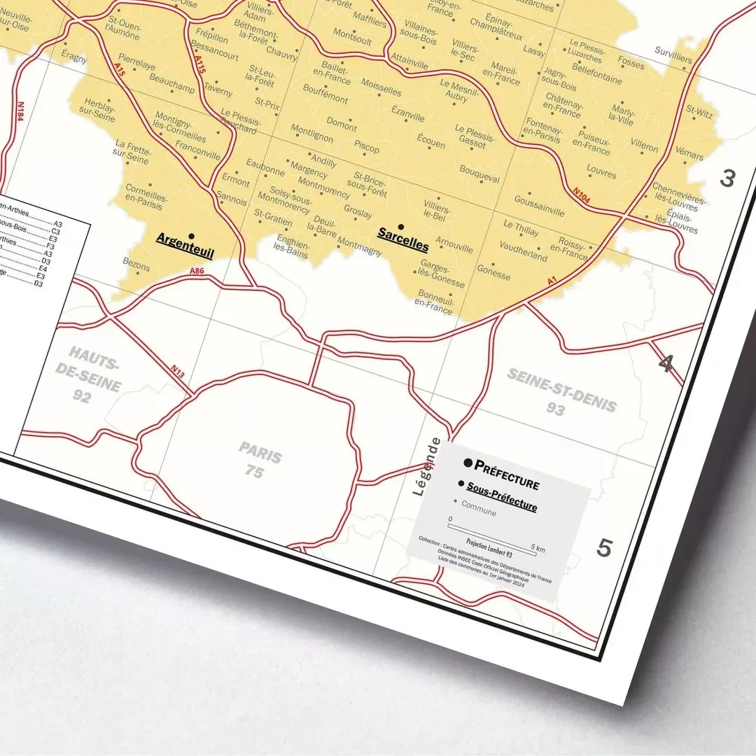 95 – Département du Val-d’Oise – Carte géographique – Image 5